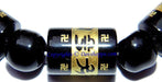 Tibetan black Agate bead carve Mantra Aum mani padme hum Amulet Bracelet - Devshoppe