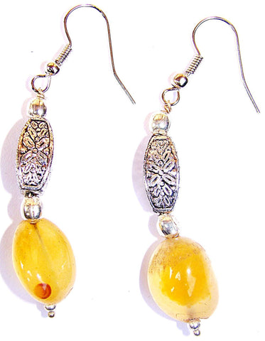 Yellow agate tumble earrings - Devshoppe