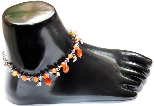 Carnelian Anklet - made up from Carnelian beads - Devshoppe