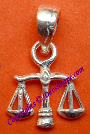Libra (Tula) sun sign zodiac pendant in pure silver - Devshoppe