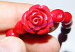 Red Coral Rose shaped flower carving bracelet - Devshoppe