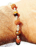 Rudraksha Tiger eye faceted beads Combination Bracelet - Devshoppe