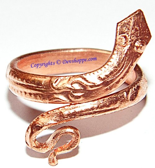 Snake shaped ring in pure Copper