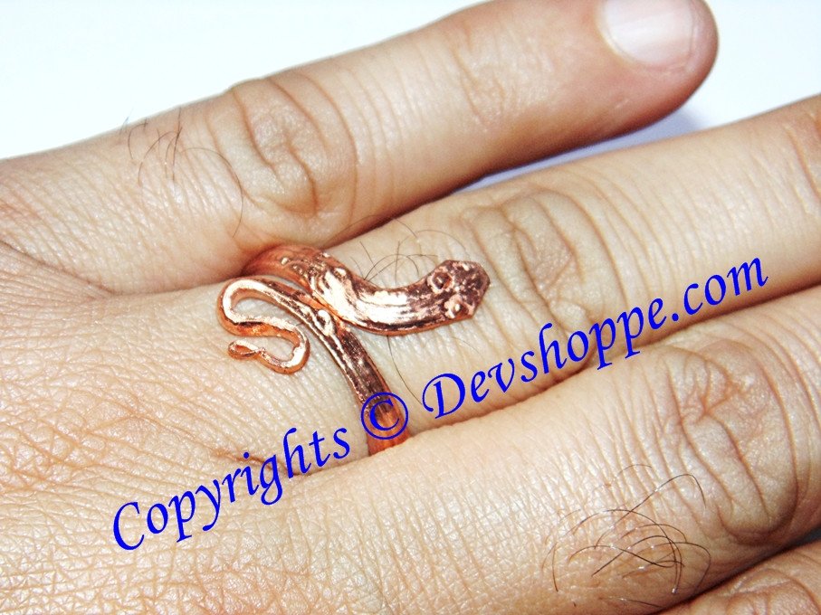 religious jewellery snake shaped ring in pure copper 2