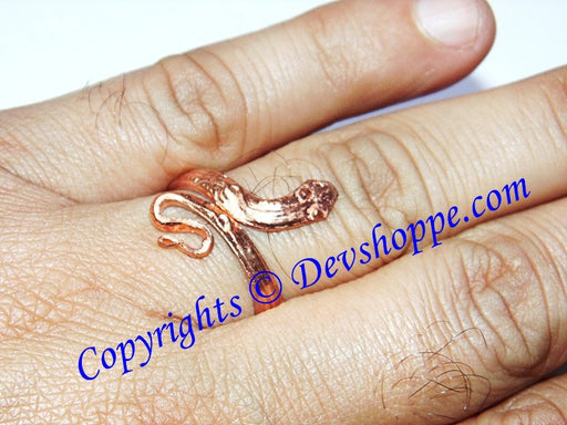 religious jewellery snake shaped ring in pure copper