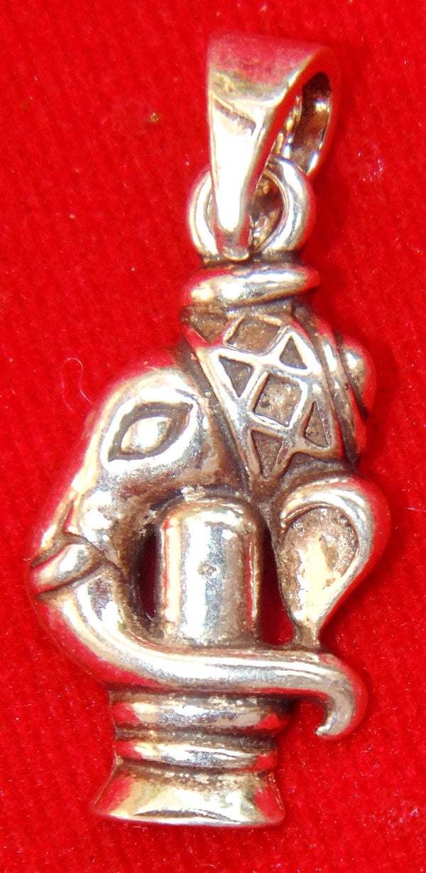 Sri Ganesha and Shivlinga pendant in pure silver