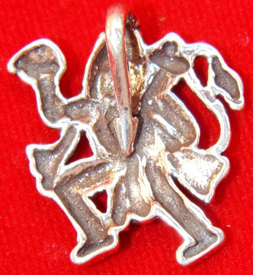 Sri Hanuman pure silver pendant in antique look - Devshoppe