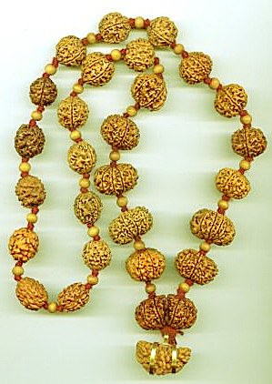 Rudraksha Siddhar Mala with Rudrakshas 1 -14 faced and Sandalwood Beads ~ Top Quality beads - Devshoppe
