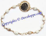 Shaligram Sudarshan shila bracelet in pure silver with Vaijanti beads - Devshoppe