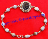 Shaligram Sudarshan shila bracelet in pure silver with Vaijanti beads - Devshoppe
