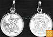 Goddess Saraswati yantra silver pendant for success in studies and wisdom - Devshoppe