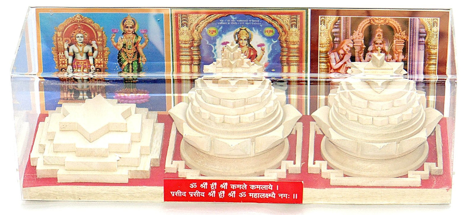 Powerful combination of 3D Shriparni Kuber , Shriparni Sriyantra on Lotus petals and Shriparni Kanakdhara yantra together - Devshoppe