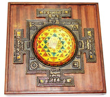 Glass Sri yantra in attractive wooden frame - Devshoppe
