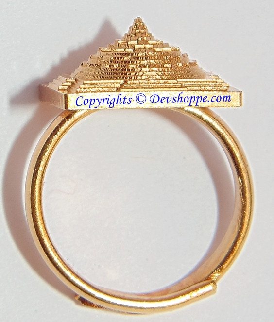 Meru 3D yantra (Sriyantra) ring in Brass ~ Fully Adjustable - Devshoppe
