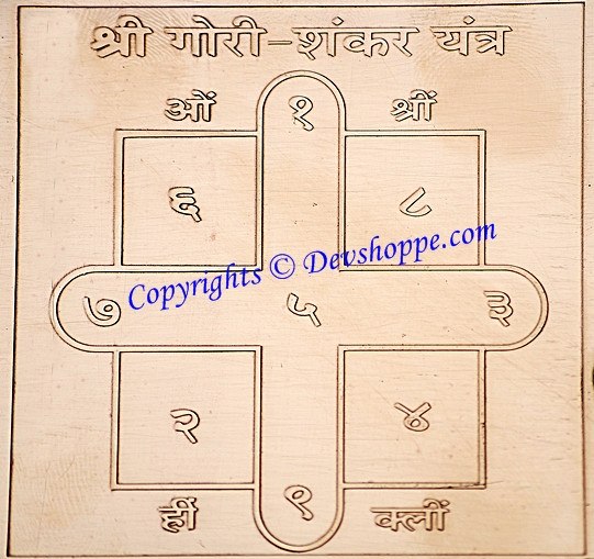 Sri Gauri Shankar yantra on copper plate for success - Devshoppe