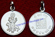 Sri Rahu (Dragon's head) yantra pendant in silver - Devshoppe
